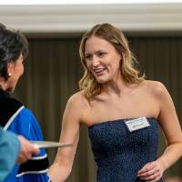 smiling at president